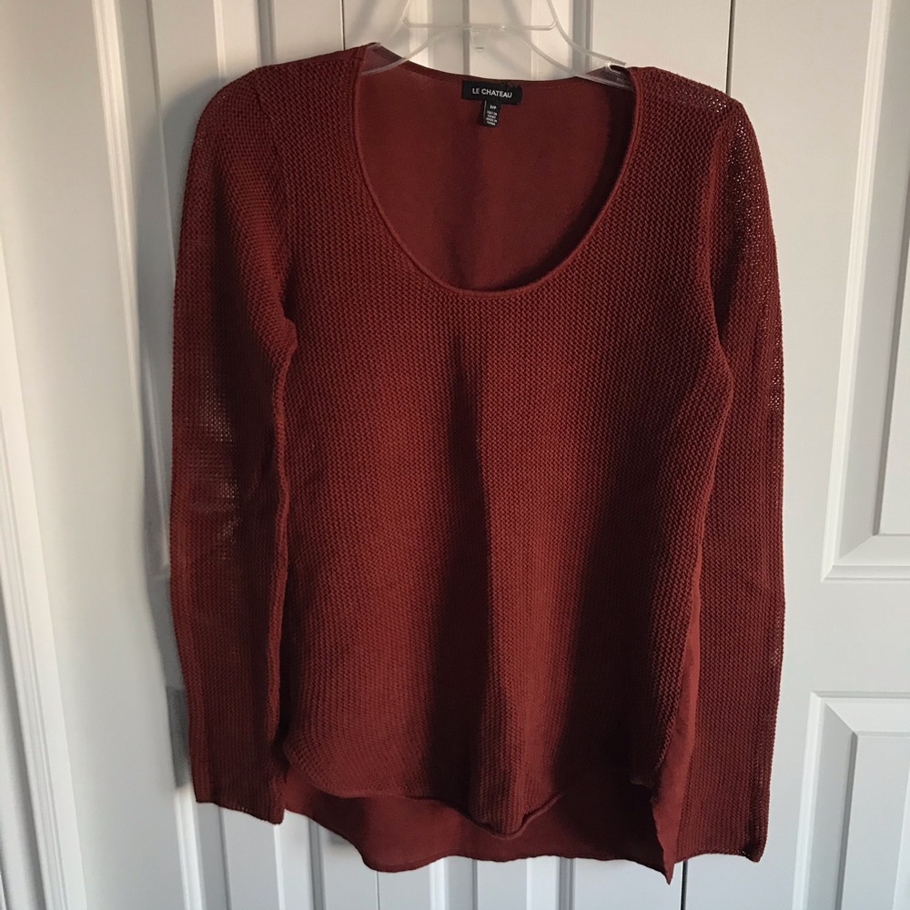 le chateau Rust Scoop Neck Knit Sweater